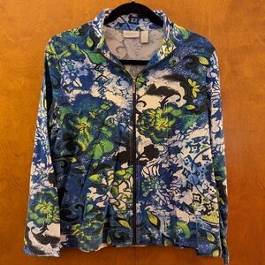 Weekends by Chico's Floral Jacket